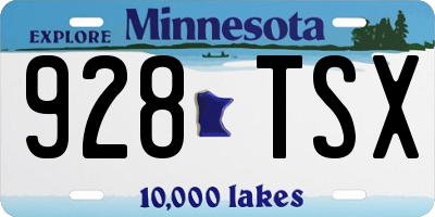 MN license plate 928TSX