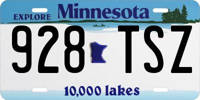MN license plate 928TSZ