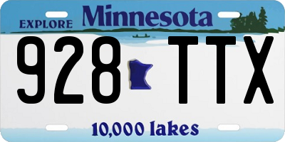 MN license plate 928TTX