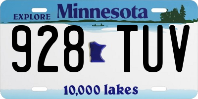 MN license plate 928TUV