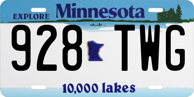 MN license plate 928TWG