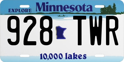 MN license plate 928TWR