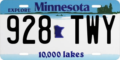 MN license plate 928TWY