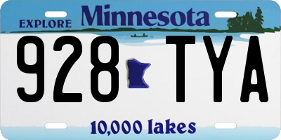 MN license plate 928TYA
