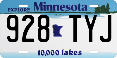 MN license plate 928TYJ