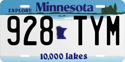 MN license plate 928TYM