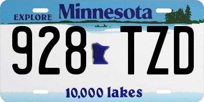 MN license plate 928TZD