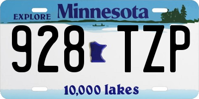 MN license plate 928TZP
