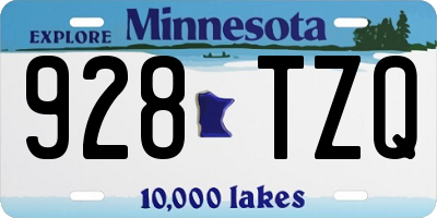 MN license plate 928TZQ