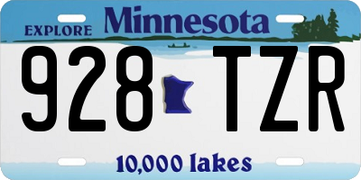 MN license plate 928TZR
