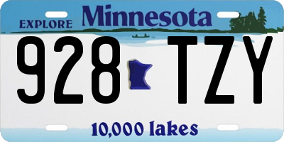 MN license plate 928TZY