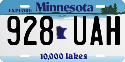 MN license plate 928UAH