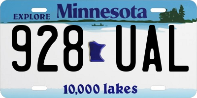 MN license plate 928UAL
