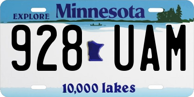 MN license plate 928UAM