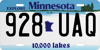 MN license plate 928UAQ