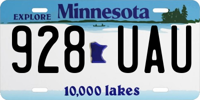 MN license plate 928UAU