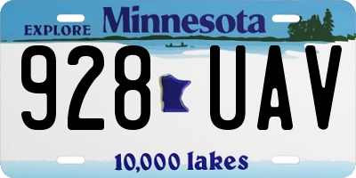 MN license plate 928UAV