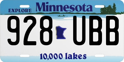 MN license plate 928UBB