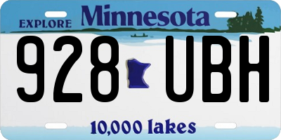 MN license plate 928UBH