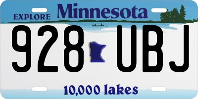 MN license plate 928UBJ