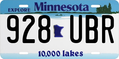 MN license plate 928UBR