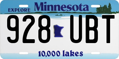 MN license plate 928UBT