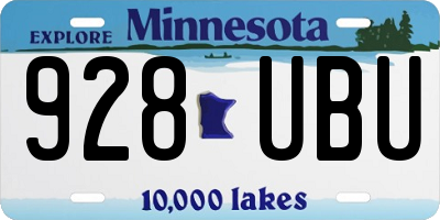 MN license plate 928UBU