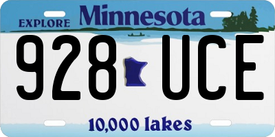 MN license plate 928UCE