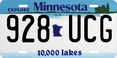 MN license plate 928UCG