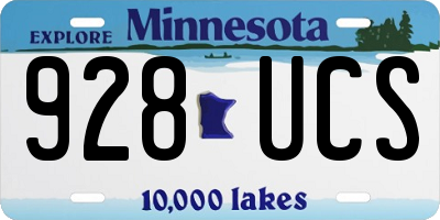 MN license plate 928UCS