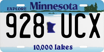 MN license plate 928UCX