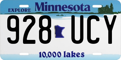MN license plate 928UCY