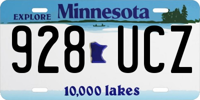 MN license plate 928UCZ