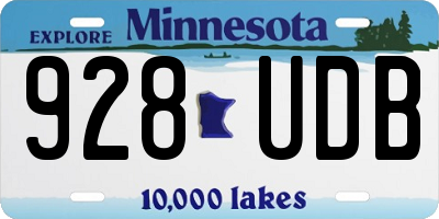 MN license plate 928UDB