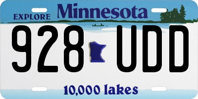 MN license plate 928UDD