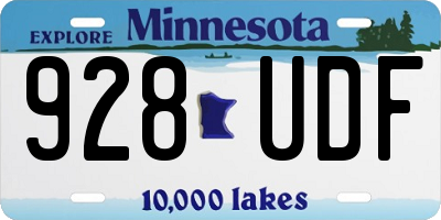MN license plate 928UDF