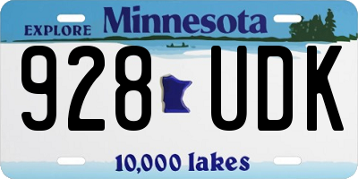 MN license plate 928UDK