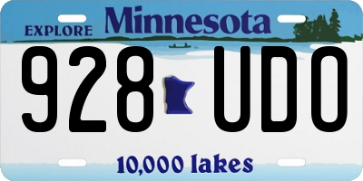 MN license plate 928UDO