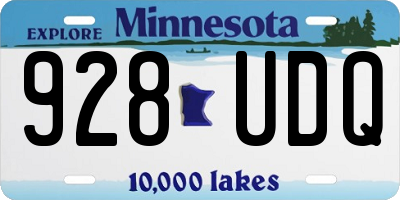 MN license plate 928UDQ