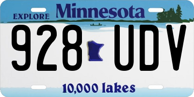 MN license plate 928UDV