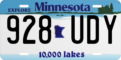 MN license plate 928UDY