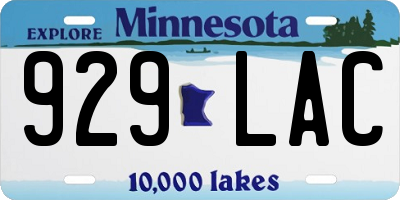 MN license plate 929LAC