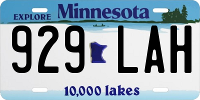 MN license plate 929LAH