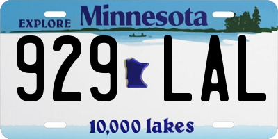 MN license plate 929LAL