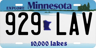 MN license plate 929LAV
