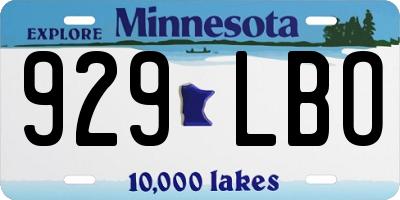 MN license plate 929LBO