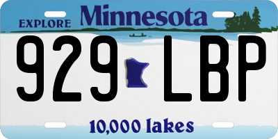 MN license plate 929LBP