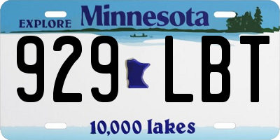 MN license plate 929LBT
