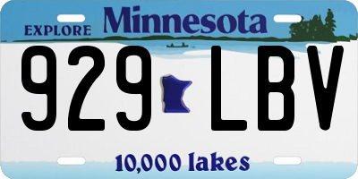 MN license plate 929LBV