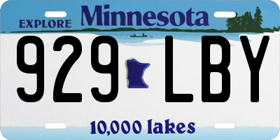 MN license plate 929LBY